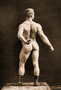 Eugen Sandow, v klasické starověké řecko-římské póze, kolem roku 1893